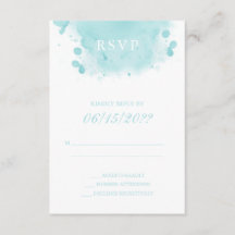 Turquoise Watercolor RSVP Enclosure Card