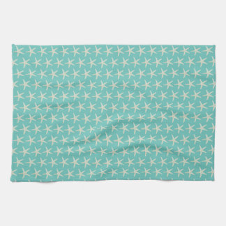 Turquoise Watercolor Starfish Tea Towel