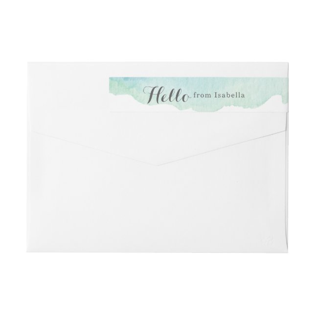 Turquoise Watercolor Wrap Around Label (Back)