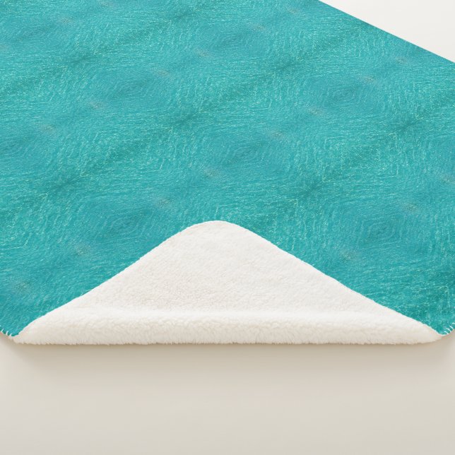 Turquoise waters pattern sherpa blanket (3/4)