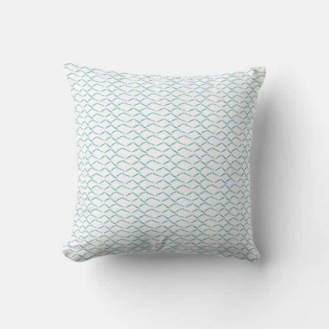 Turquoise Waves Abstract Beach Throw Pillow (Front)