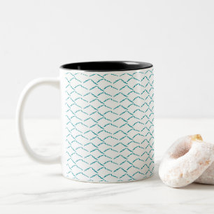 Turquoise Waves Abstract Beach Throw Pillow Two-Tone Coffee Mug
