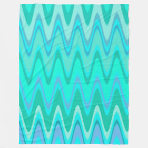Turquoise Waves Fleece Blanket