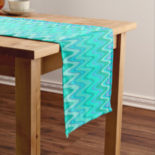 Turquoise Waves Short Table Runner