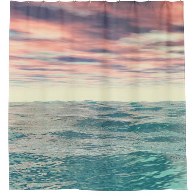 Turquoise Waves Shower Curtain (Front)