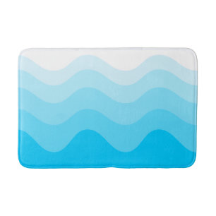 Turquoise Wavey Stripe Modern Bath Mat