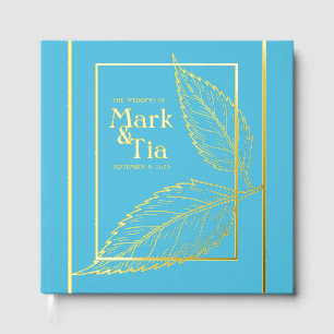 Turquoise Wedding Foil Guest Book
