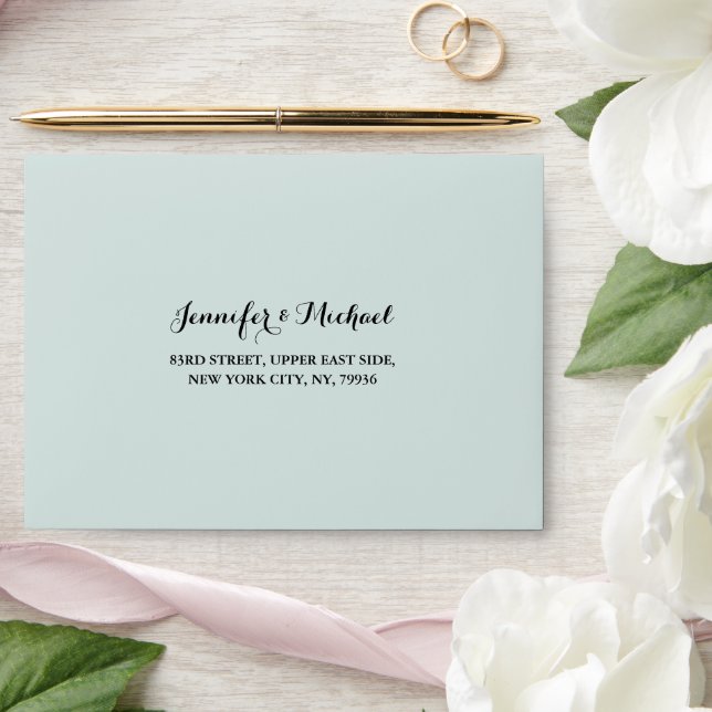Turquoise Wedding Party Event RSVP Return Address Envelope (Wedding)