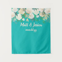 Turquoise Wedding Reception Backdrop Photo Booth