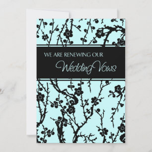 Turquoise Wedding Vow Renewal Invitation Card