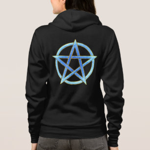 Turquoise Whirlwind: Pentagram Essence Hoodie
