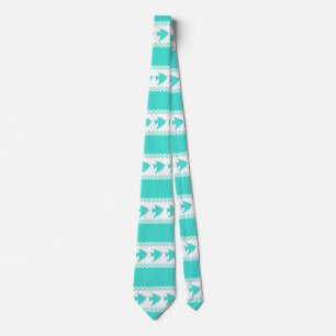 Turquoise White Coastal Angelfish Stripes Tie