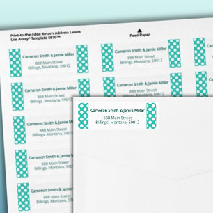 Turquoise White Polka Dots Return Address