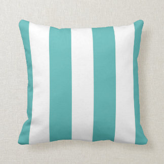 Turquoise & White Striped Decorative Cushion