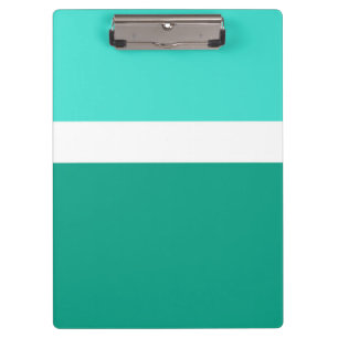 Turquoise White Teal Colour Block Style Design  Clipboard
