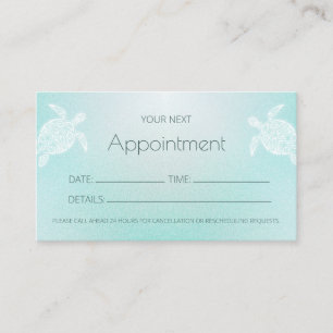 Turquoise White Turtles Appointment Card