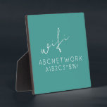 Turquoise Wifi Password Sign with Easel Stand Plaque<br><div class="desc">Keep your guests connected with this stylish turquoise WiFi password sign. The bold white text on the turquoise background is easy to read and will complement any home decor. Measuring 5.25x5.25 inches and featuring an easel stand, this sign is perfect for displaying on a desk, shelf, or table. Simply write...</div>