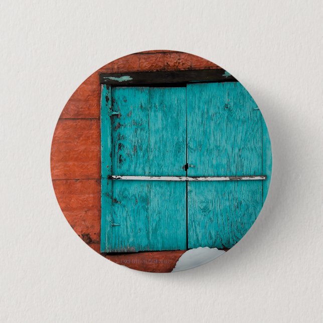 Turquoise Window 6 Cm Round Badge (Front)
