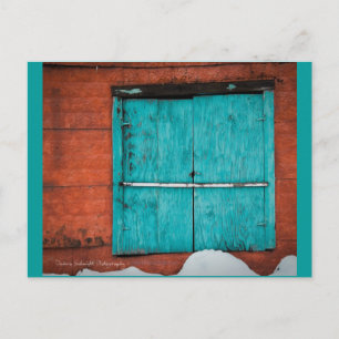 Turquoise Window in New Mexico winter. Postcard