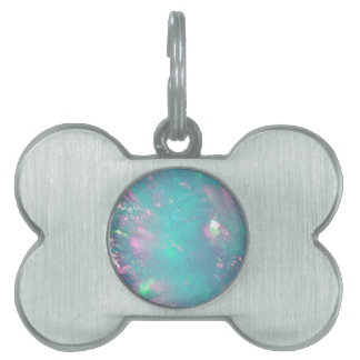 turquoise with a hint of pink pet name tag