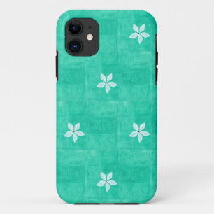 Turquoise with white flower Case-Mate iPhone case