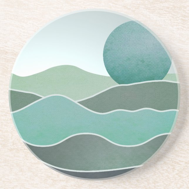 Turquoise World Landscape Coaster (Front)