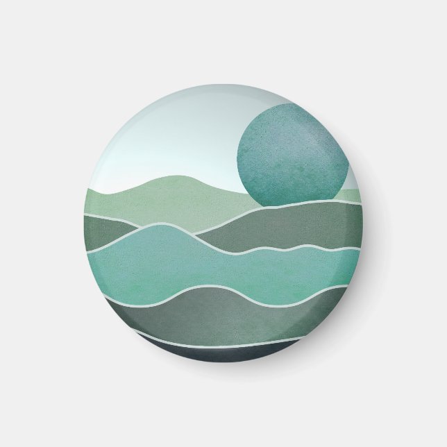 Turquoise World Landscape Magnet (Front)