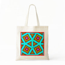 Turquoise Yellow Red Pink Geometric