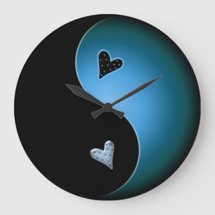 turquoise yin yang large clock