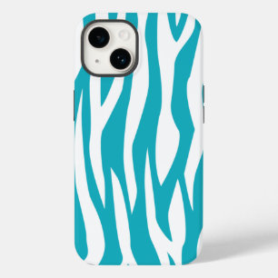 Turquoise Zebra Print Case-Mate iPhone 14 Case