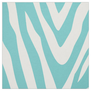 Turquoise Zebra Print Large Scale Fabric