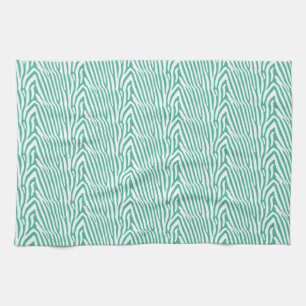 TURQUOISE ZEBRA STRIPES TEA TOWEL