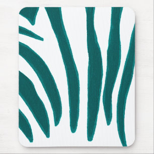 Turquoise Zebra Stripes, wildlife art mousepads