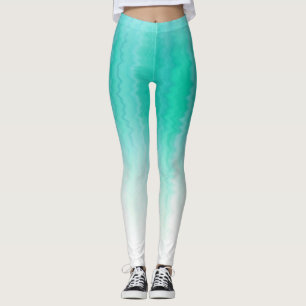 Turquoise Zigzag Pattern Leggings