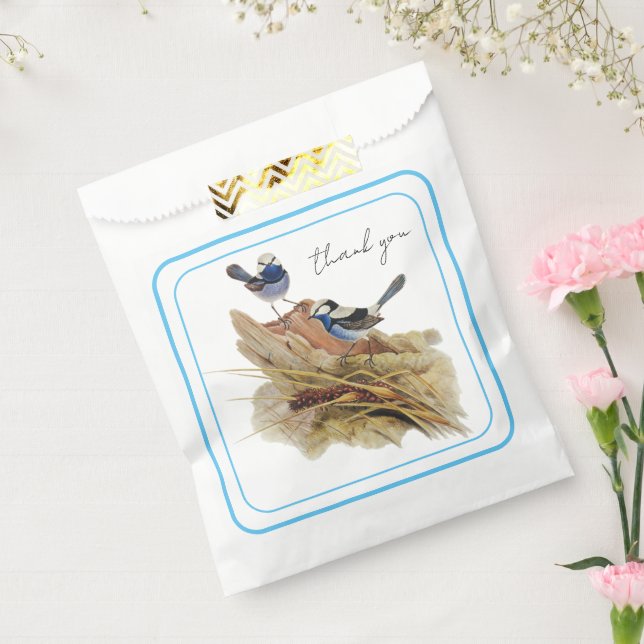 Turquoisine Superb Warbler, Thank you Favour Bags (Sealed)