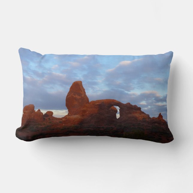 Turret Arch at Sunrise in Arches National Park Lumbar Cushion (Front)