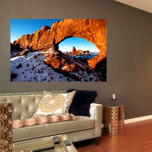Turret Arch Through North Window Art Canvas Print