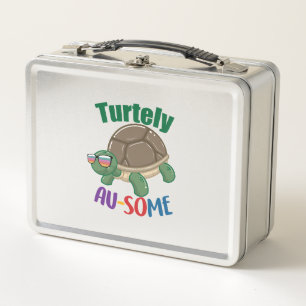 Turtely Ausome Awesome Autism Awareness Colourful Metal Lunch Box