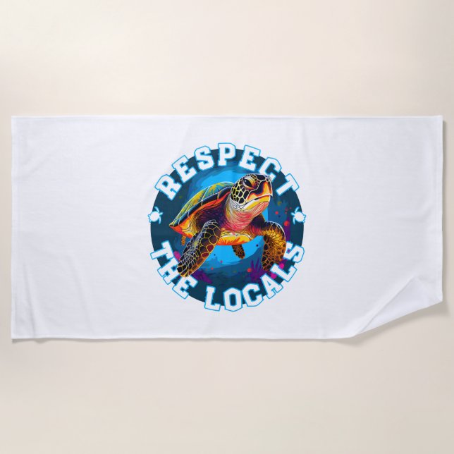 Turtle 001 Shell Yeah! Beach Towel (Front)