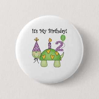 Turtle 2nd Birthday 6 Cm Round Badge