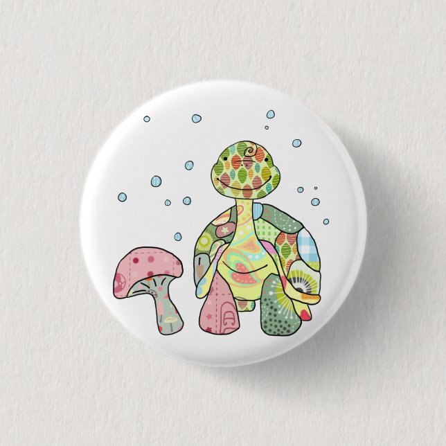 turtle 3 cm round badge (Front)