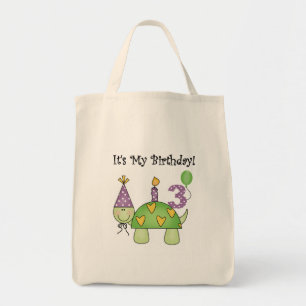 Turtle 3rd Birthday Tshirts and Gifts Tote Bag