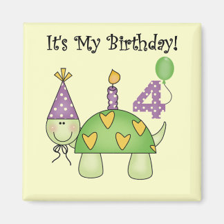 Turtle 4th Birthday Tshirts and Gifts Magnet