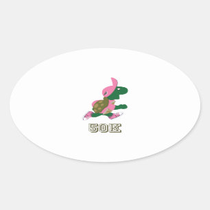 Turtle 50K - Pink Oval Sticker