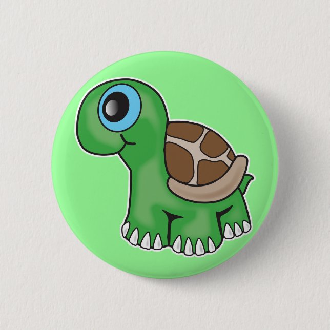 Turtle 6 Cm Round Badge (Front)