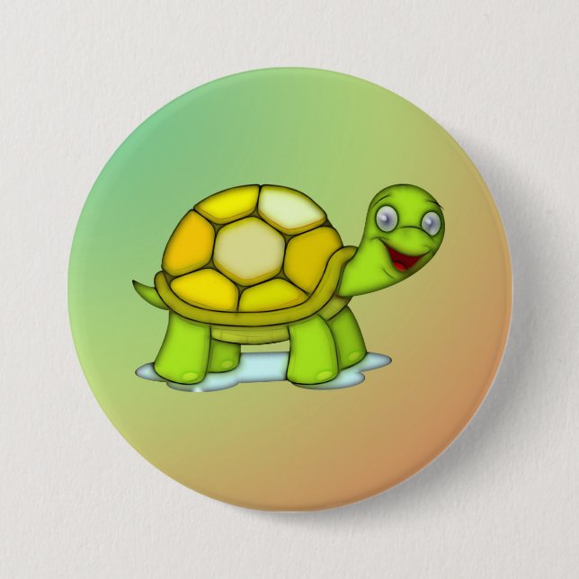 turtle 7.5 cm round badge (Front)