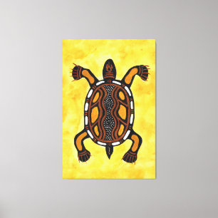 Turtle - Aboriginal Art Painting Canvas Print