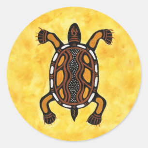 Turtle - Aboriginal Art Painting Classic Round Sticker