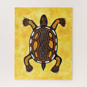 Turtle - Aboriginal Art Painting Jigsaw Puzzle
