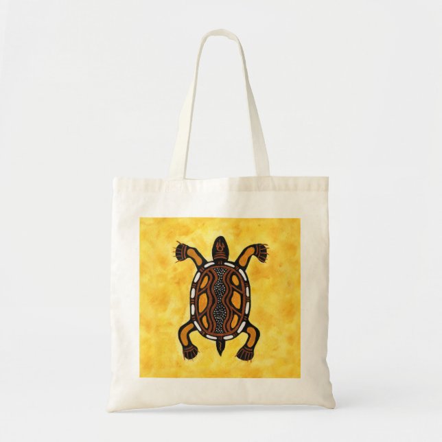 Turtle - Aboriginal Inspired Art Painting Tote Bag (Front)